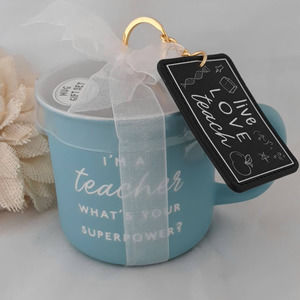 Teacher = Superpower mug keychain gift set